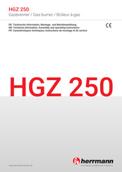 herrmann HGZ 250 Instructions De Montage Et De Service