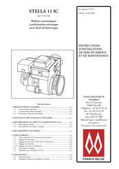 FRANCO BELGE STELLA 11 IC Mode D'emploi