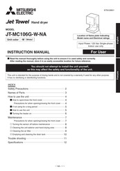 Mitsubishi Electric JT-MC106G-W-NA Manuel D'instruction
