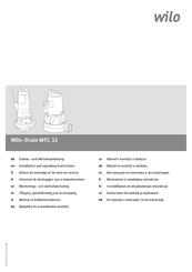 Wilo MTC 32 Notice De Montage Et De Mise En Service