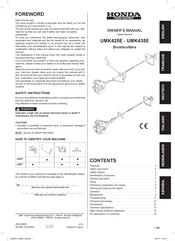 Honda Power Equipment UMK425E Manuel De L'utilisateur