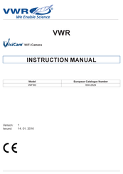 VWR 630-2629 Manuel D'instructions