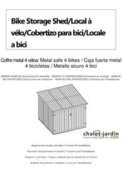 Chalet-Jardin Coffre metal 4 vélos Manuel Du Propriétaire