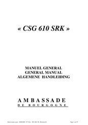 Ambassade de Bourgogne CSG 610 SRK Mode D'emploi