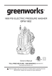 GreenWorks GPW 1802 Manuel Du Propriétaire