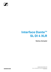 Sennheiser Dante SL DI 4 XLR Mode D'emploi