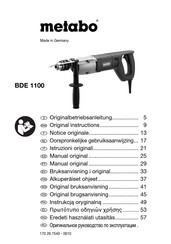 Metabo BDE 1100 Notice Originale