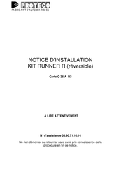 Proteco KIT RUNNER R Notice D'installation