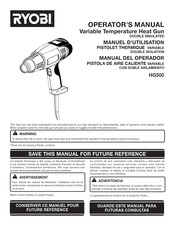 Ryobi HG500 Manuel D'utilisation