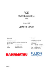 Hamamatsu PDE C9830 Manuel D'utilisation