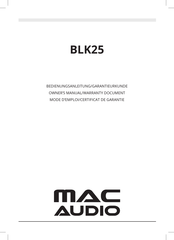 MAC Audio BLK25 Mode D'emploi