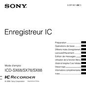 Sony ICD-SX78 Mode D'emploi