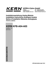 KERN and SOHN KFB-A05 Notice D'installation