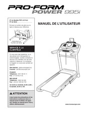 Pro-Form POWER 995i Manuel De L'utilisateur