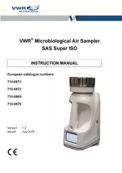 VWR 710-0870 Manuel D'instructions