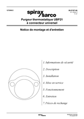 Spirax Sarco UBP21 Mode D'emploi