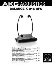 AKG Acoustics BALANCE K 216 AFC Mode D'emploi