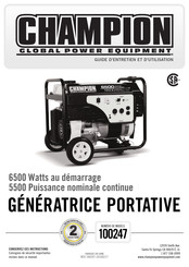 Champion Global Power Equipment 6500 Guide D'entretien Et D'utilisation