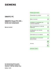 Siemens SIMATIC PC 670 Mode D'emploi