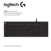 Logitech Orion Spectrum G810 Mode D'emploi