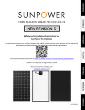 SunPower SPR-MAX5-400-E3-AC Manuel D'instructions