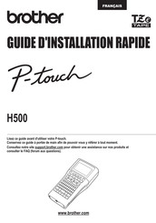 Brother P-touch H500 Guide D'installation Rapide