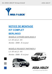 Assa Abloy MUL-T-LOCK Notice De Montage