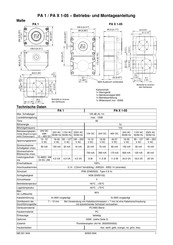 Pfannenberg PA 1 Instructions D'utilisation Et De Montage