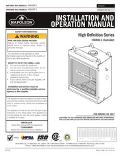 Napoleon High Definition HDX40NT-2 Manuel D'installation Et D'opération