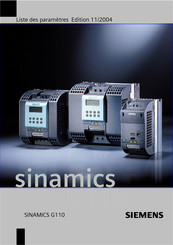 Siemens SINAMICS G110 Manuel De L'utilisateur