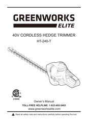 Greenworks ELITE HT-240-T Guide D'utilisation