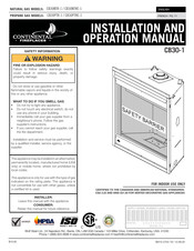 Continental Fireplaces CB30PTR-1 Manuel D'installation Et D'opération