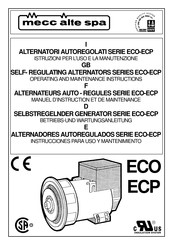 Mecc Alte spa ECP 34 Manuel D'instruction Et De Maintenance