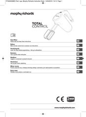 Morphy Richards TOTAL CONTROL 400505 Manuel D'instructions