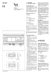 Bpt VA/301 Instructions Pour L'installation