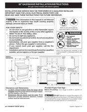 Frigidaire FFGF3005MQ Instructions D'utilisation