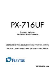 Plextor PX-716UF Manuel D'utilisation Et D'installation