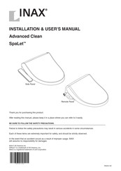 American Standard INAX SpaLet Manuel D'installation Et De L'utilisateur