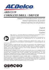 ACDelco ARD12119 Manuel Informations Du Produit