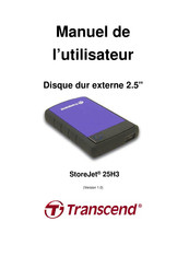 Transcend StoreJet 25H3 Manuel De L'utilisateur