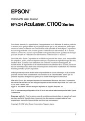 Epson AcuLaser C1100 Série Manuel D'utilisation