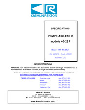 Kremlin Rexson 40-25 F Notice Originale