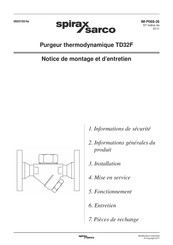 Spirax Sarco TD32F Notice De Montage Et D'entretien