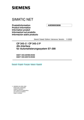 Siemens SIMATIC NET CP 343-2 Information De Produit