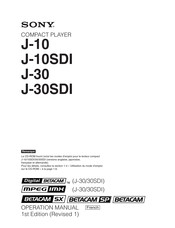 Sony J-30 Mode D'emploi