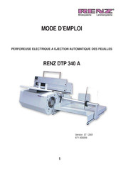 Renz DTP 340 A Mode D'emploi