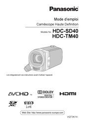 Panasonic HDC-TM40 Mode D'emploi