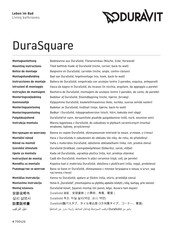 DURAVIT DuraSquare 700426 Instructions De Montage