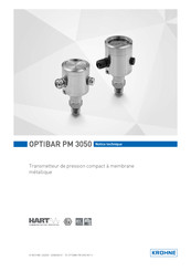 KROHNE OPTIBAR PM 3050 Notice Technique