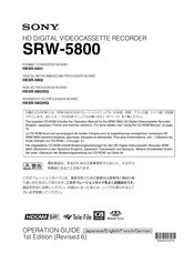 Sony SRW-5800 Manuel D'utilisation